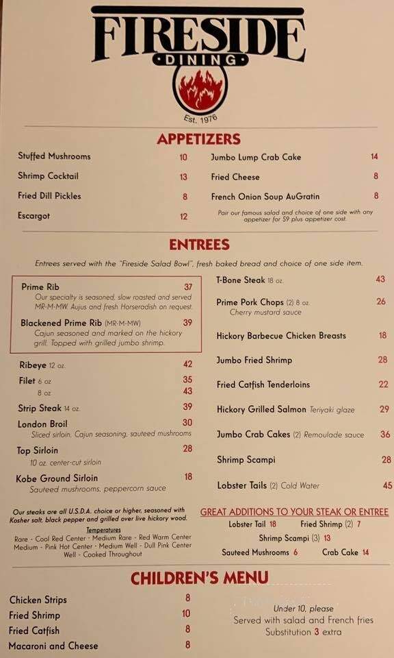 Fireside Dining - Ardmore, OK menu_pic