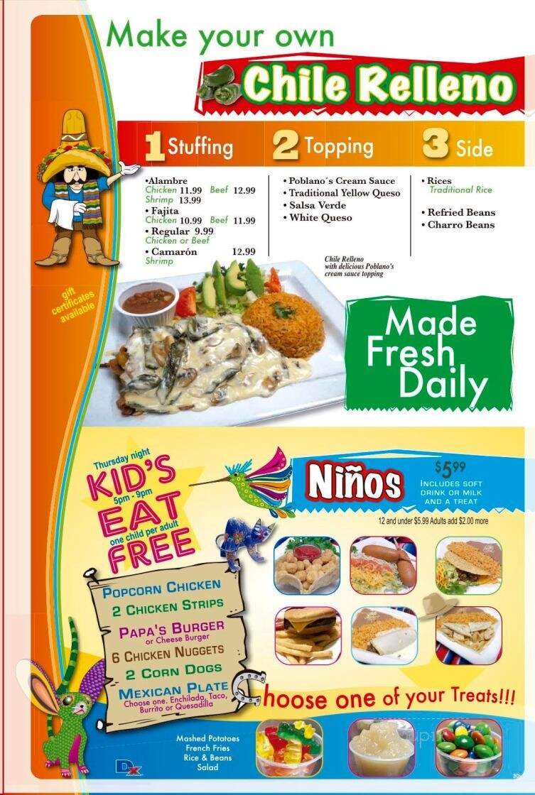Papa Poblano - Idabel, OK menu_pic