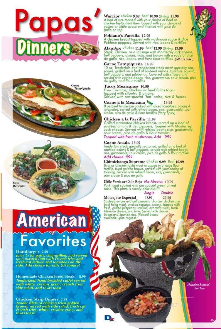 Papa Poblano - Idabel, OK menu_pic