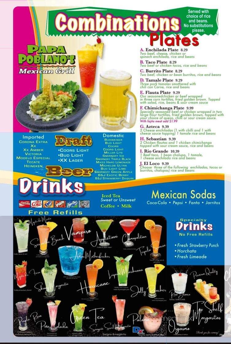 Papa Poblano - Idabel, OK menu_pic
