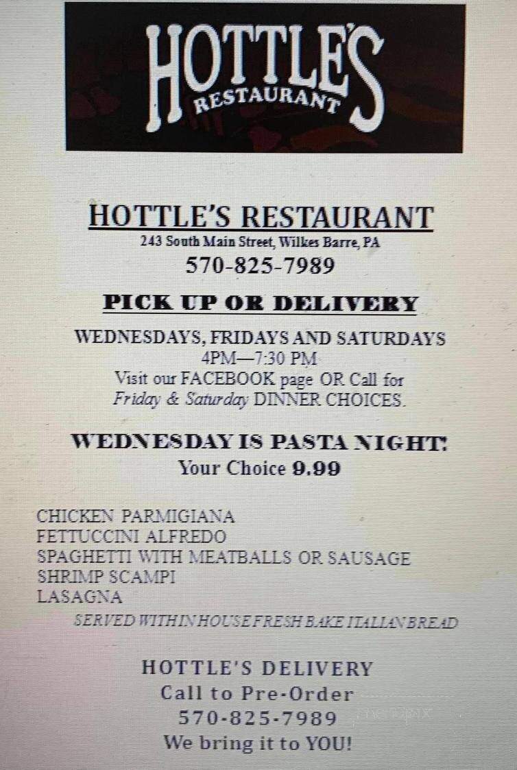 Hottle's Restaurant - Wilkes Barre, PA menu_pic