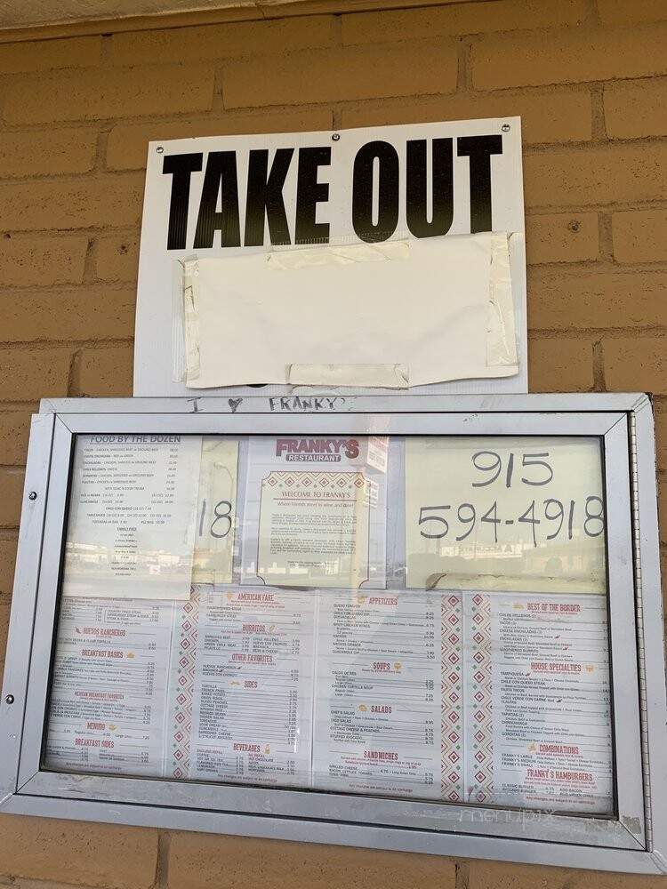 Franky's Restaurant - El Paso, TX menu_pic