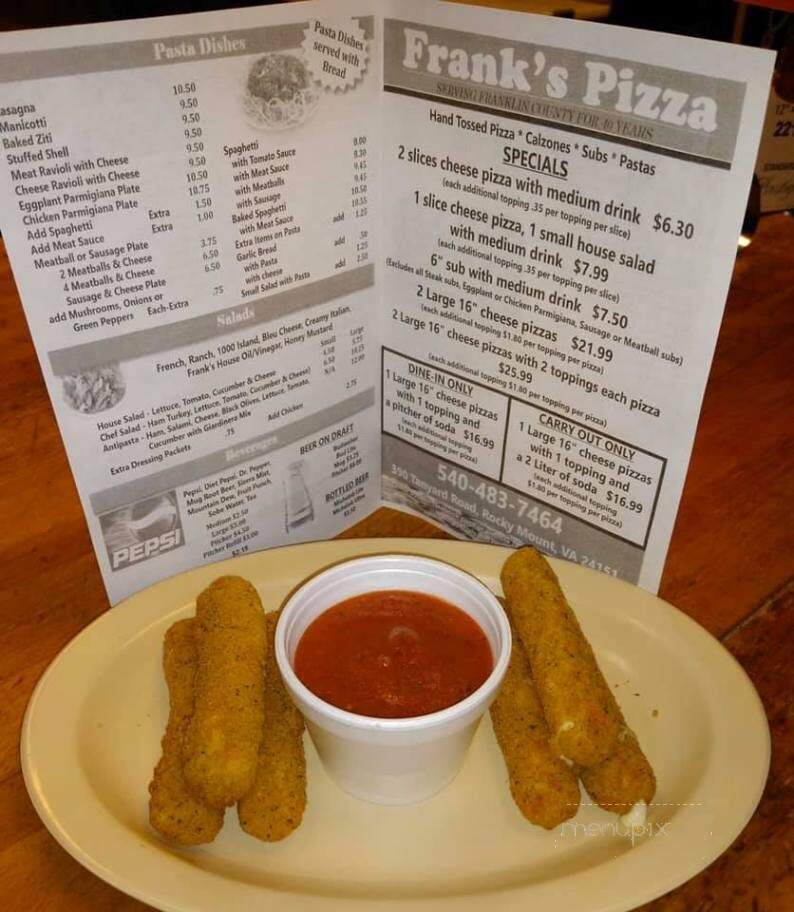 Frank's Pizza - Rocky Mount, VA menu_pic