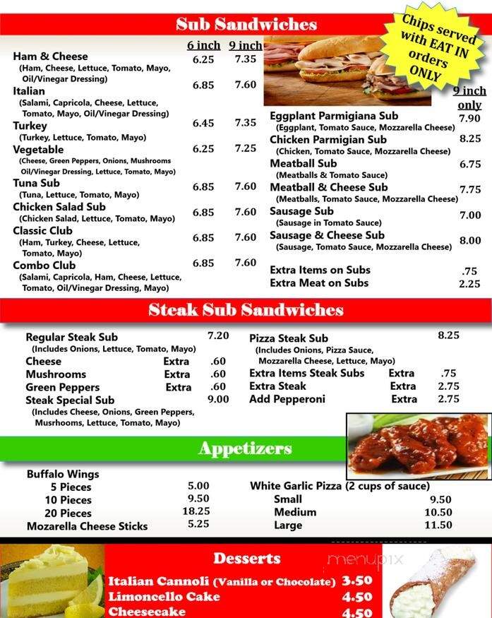 Frank's Pizza - Rocky Mount, VA menu_pic