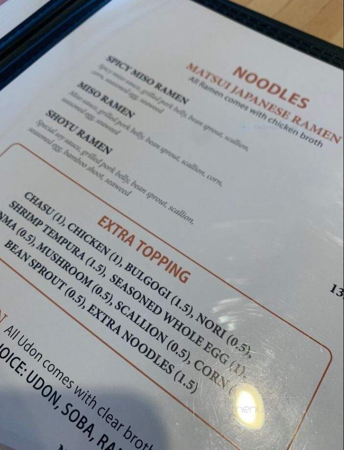 Matsui Sushi - Alexandria, VA menu_pic