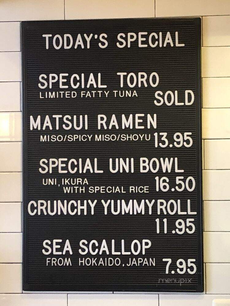 Matsui Sushi - Alexandria, VA menu_pic