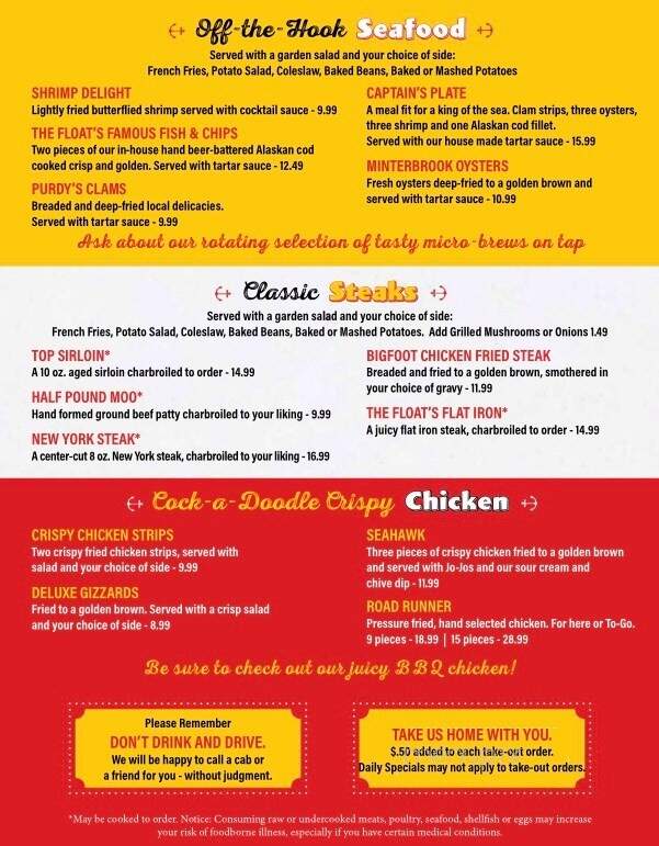 Floatation Device Pub & Grill - Gig Harbor, WA menu_pic
