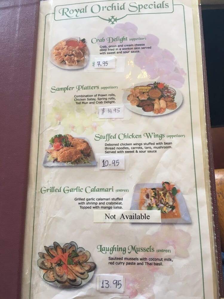 Royal Orchid - Renton, WA menu_pic