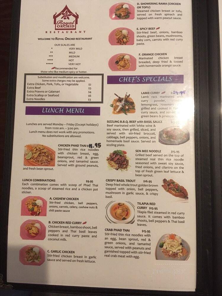 Royal Orchid - Renton, WA menu_pic