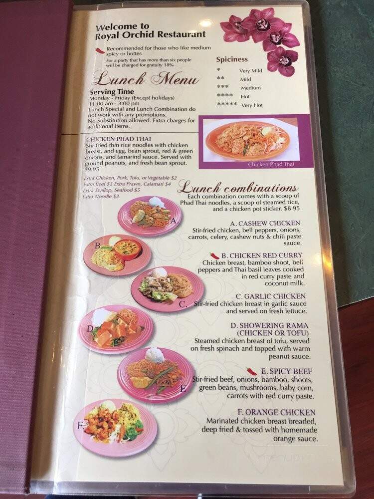 Royal Orchid - Renton, WA menu_pic