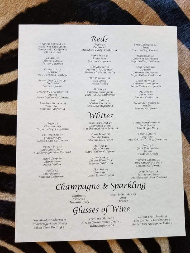 Ledge Water - Bristol, NH menu_pic