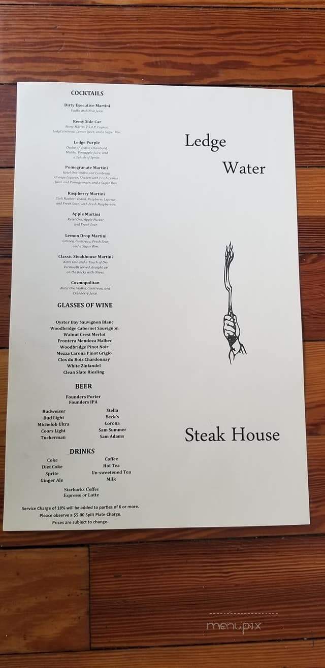 Ledge Water - Bristol, NH menu_pic