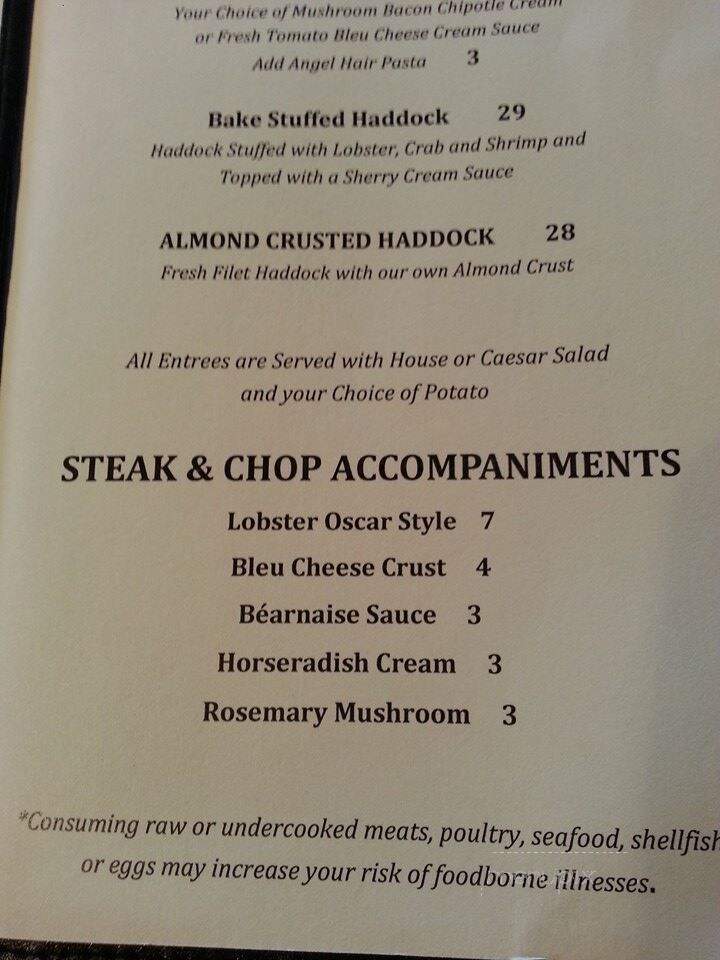 Ledge Water - Bristol, NH menu_pic