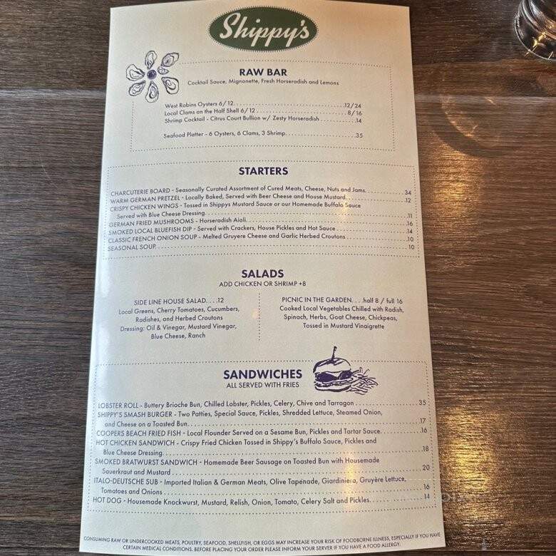 Shippy's Pumpernickels Restaurant - Southampton, NY menu_pic