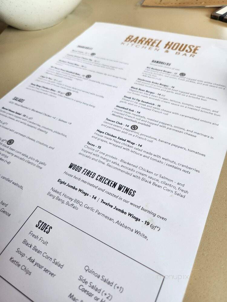 Barrel House Kitchen & Bar - Mason, OH menu_pic