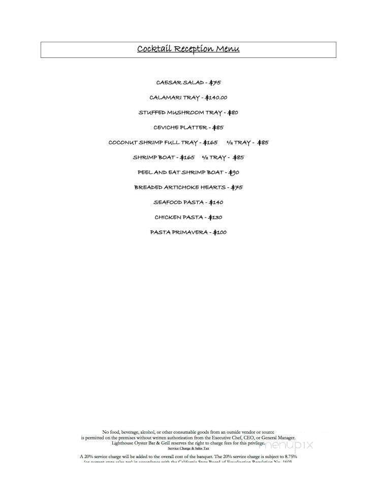 Lighthouse Oyster Bar & Grill - Oceanside, CA menu_pic