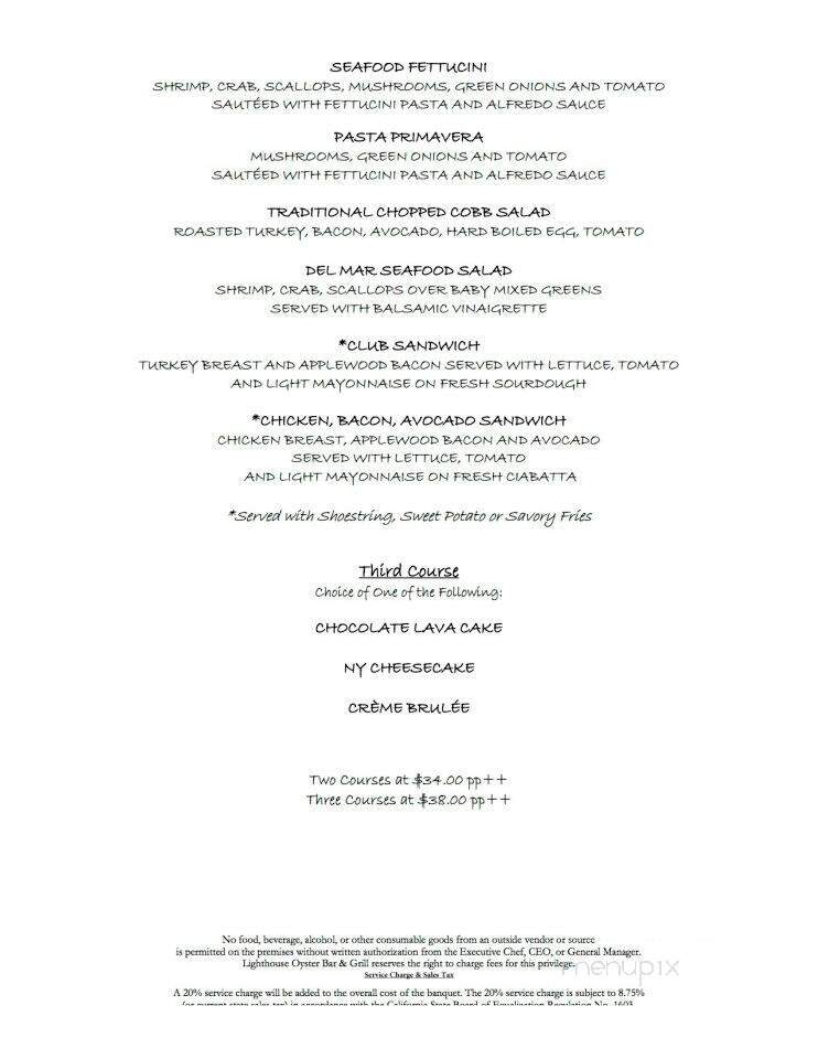 Lighthouse Oyster Bar & Grill - Oceanside, CA menu_pic
