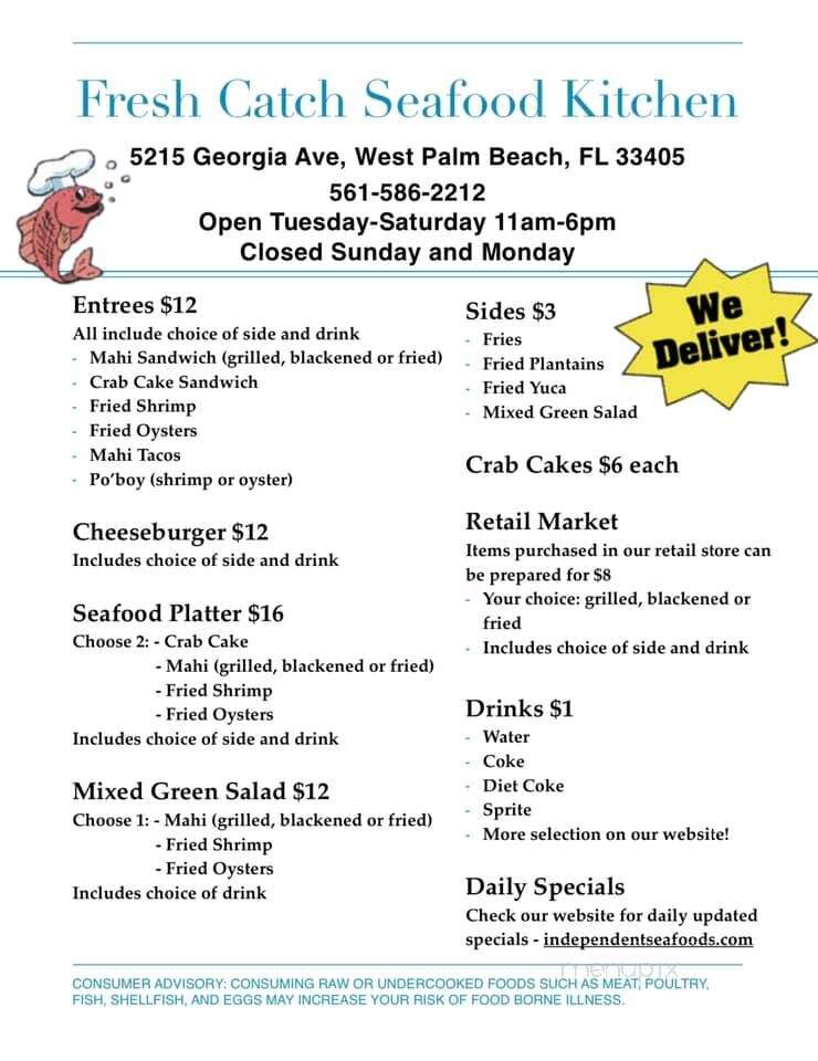 Independent Seafoods - West Palm Beach, FL menu_pic
