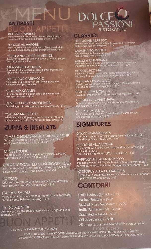 Dolce Passione - Newnan, GA menu_pic