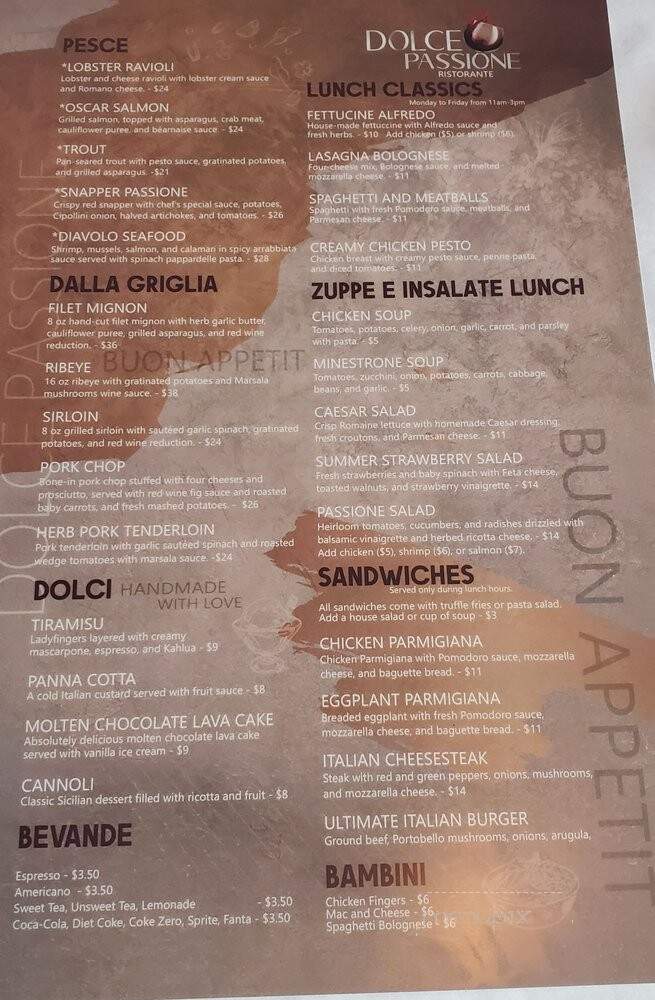 Dolce Passione - Newnan, GA menu_pic