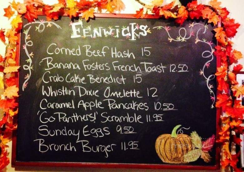 Fenwicks Restaurant - Charlotte, NC menu_pic