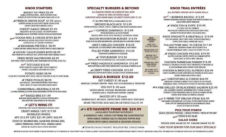 Knox Trail Inn - East Otis, MA menu_pic