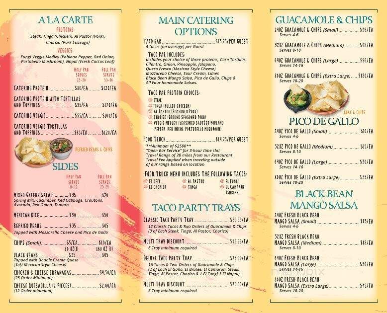 Comalli Taqueria - West Reading, PA menu_pic