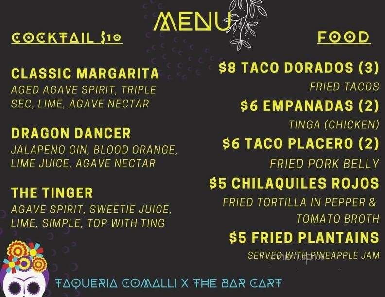 Comalli Taqueria - West Reading, PA menu_pic