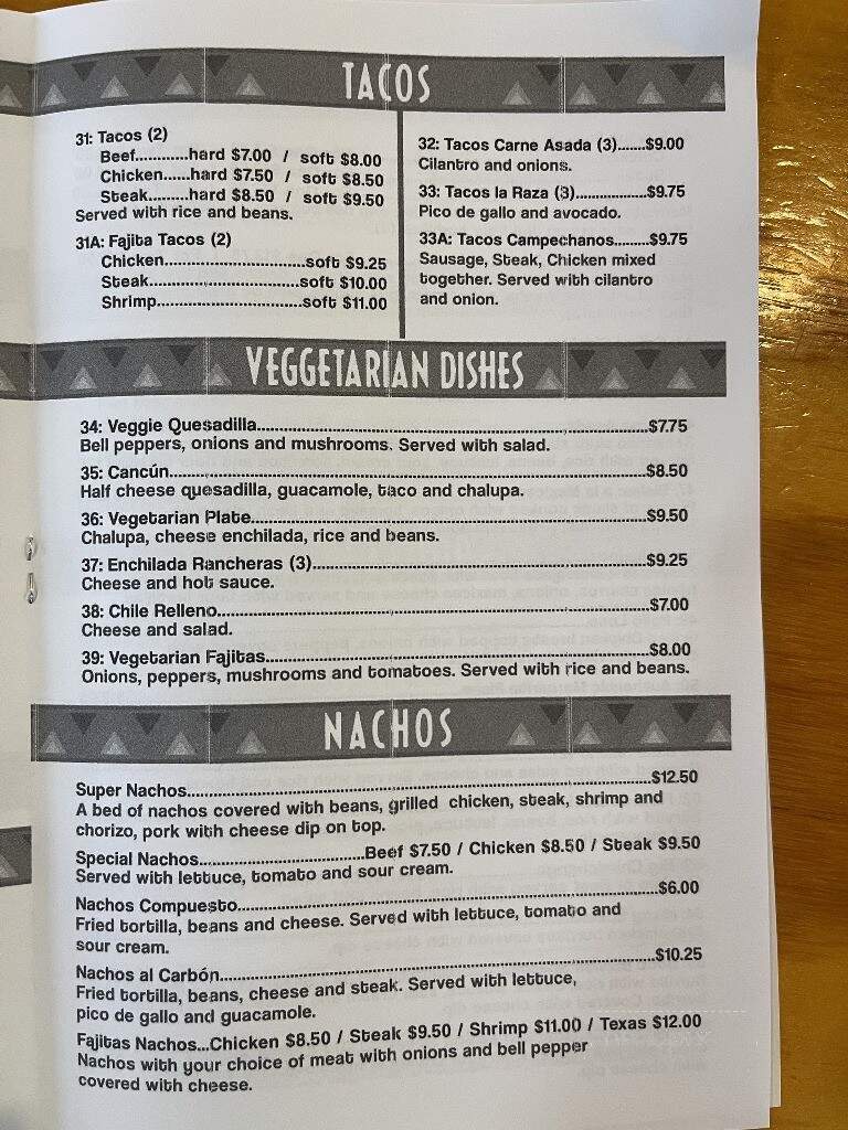 Las Margaritas Mexican Restaurant - Cusseta, AL menu_pic