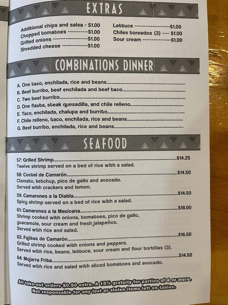 Las Margaritas Mexican Restaurant - Cusseta, AL menu_pic
