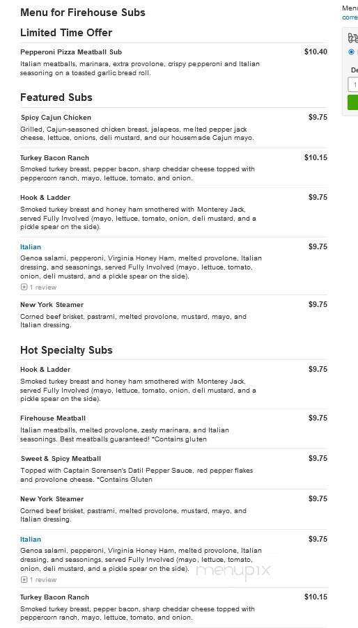Firehouse Subs - Reno, NV menu_pic