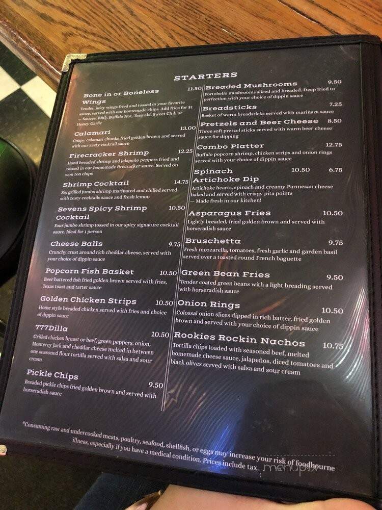 Rookie's - Clear Lake, IA menu_pic