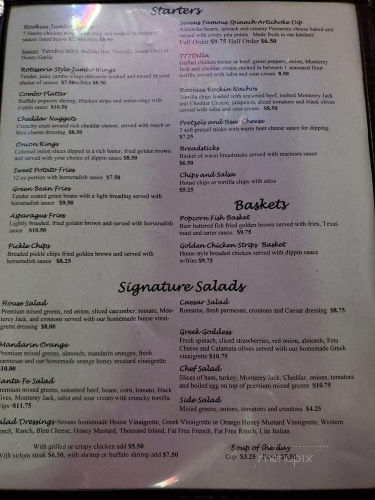 Rookie's - Clear Lake, IA menu_pic