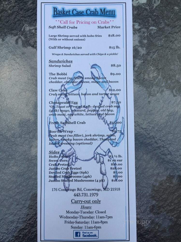 Basket Case Crab - Conowingo, MD menu_pic