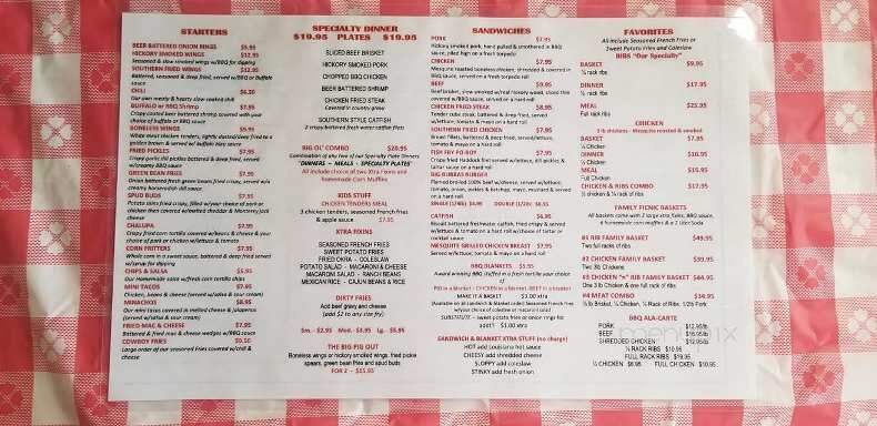 Pig Pit BBQ - Cohoes, NY menu_pic