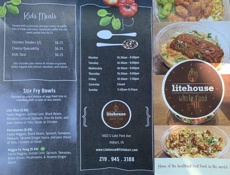 Litehouse Whole Food Grill - Hobart, IN menu_pic