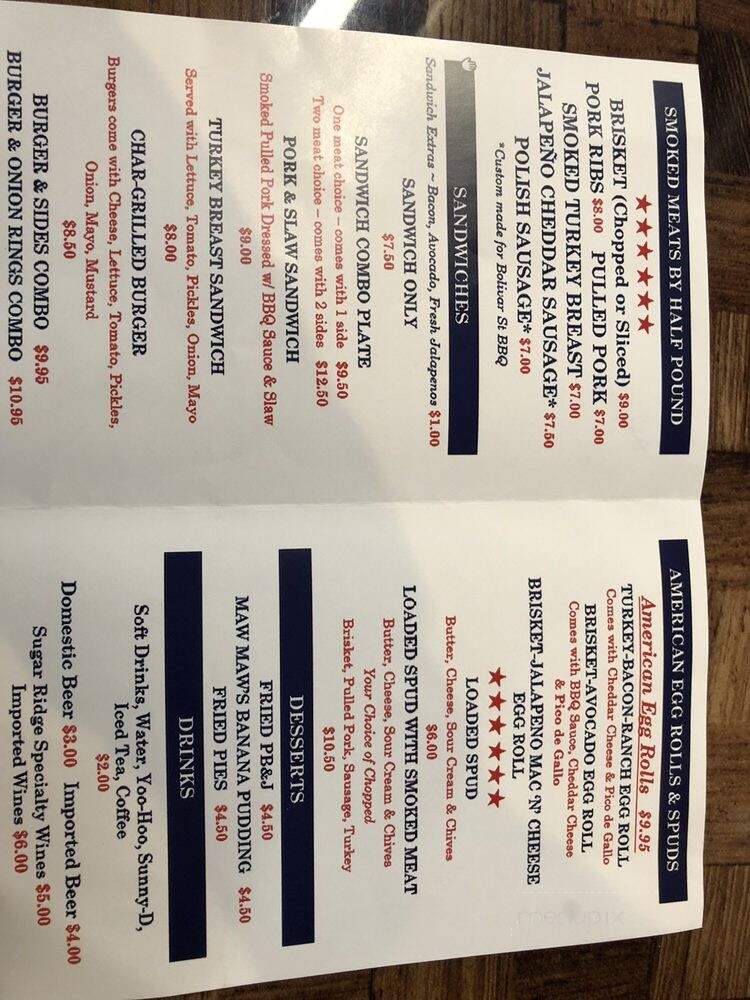 Bolivar St BBQ - Sanger, TX menu_pic