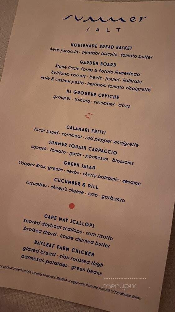Summer Salt - Avalon, NJ menu_pic