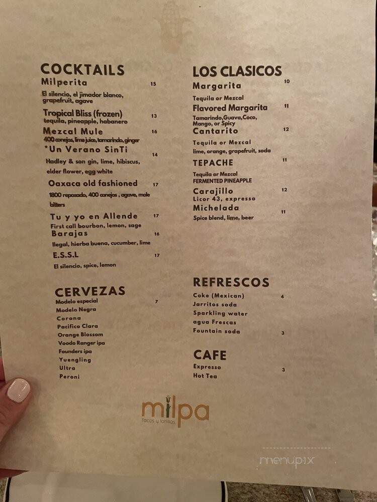 Milpa Tacos y Tortillas - Cocoa, FL menu_pic