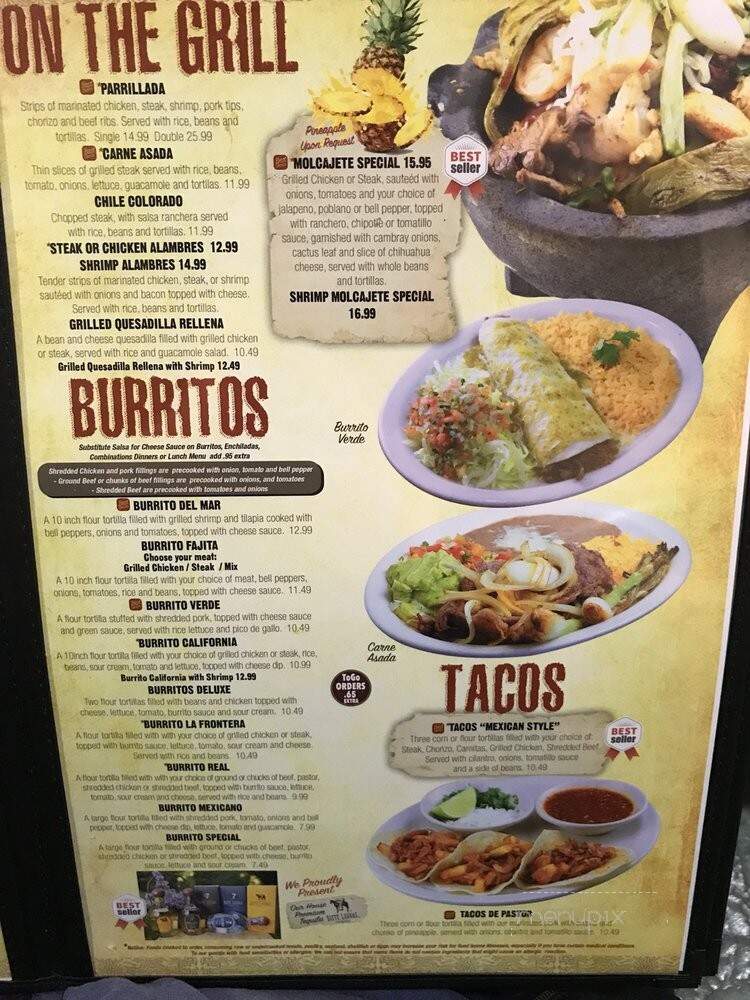 El Molcajete Mexican Restaurant - Manchester, TN menu_pic