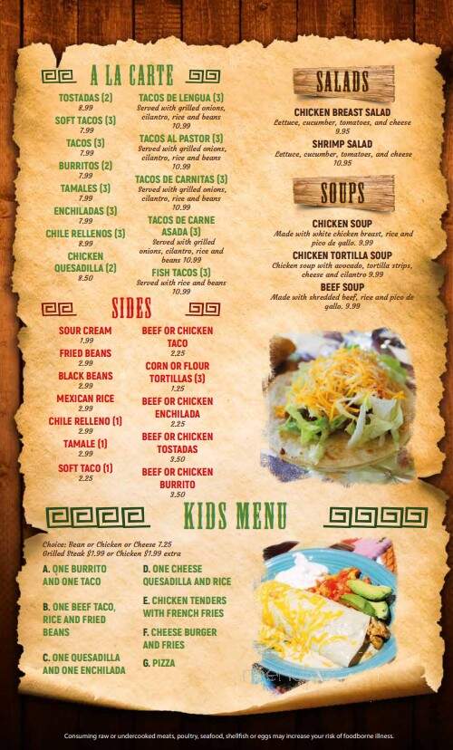 El Mezcal Mexican Restaurant - Ocala, FL menu_pic