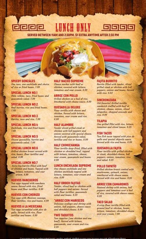 El Mezcal Mexican Restaurant - Ocala, FL menu_pic