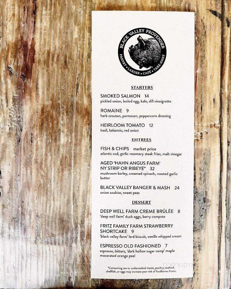 Black Valley Provender - Everett, PA menu_pic