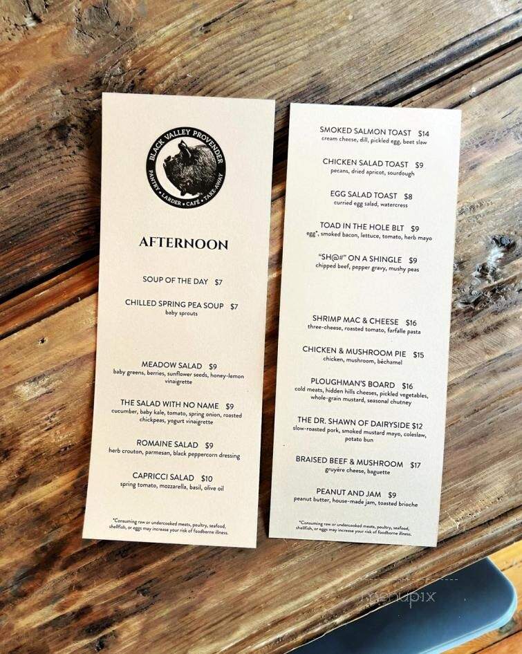 Black Valley Provender - Everett, PA menu_pic