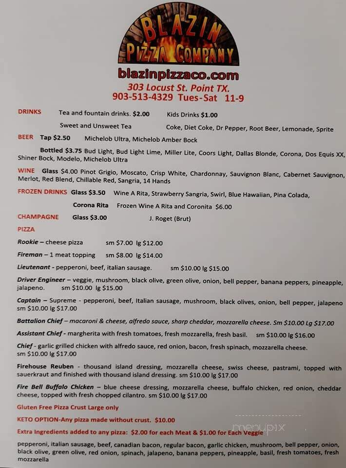 Blazin Pizza - Emory, TX