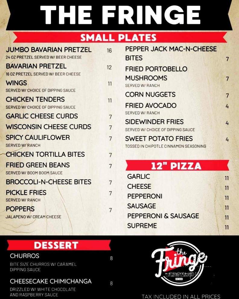 The Fringe - Rantoul, IL menu_pic