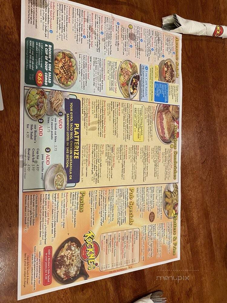 Rockne's - Stow, OH menu_pic