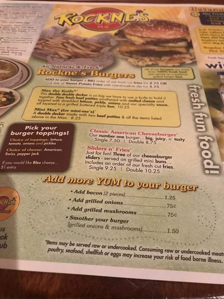 Rockne's - Stow, OH menu_pic
