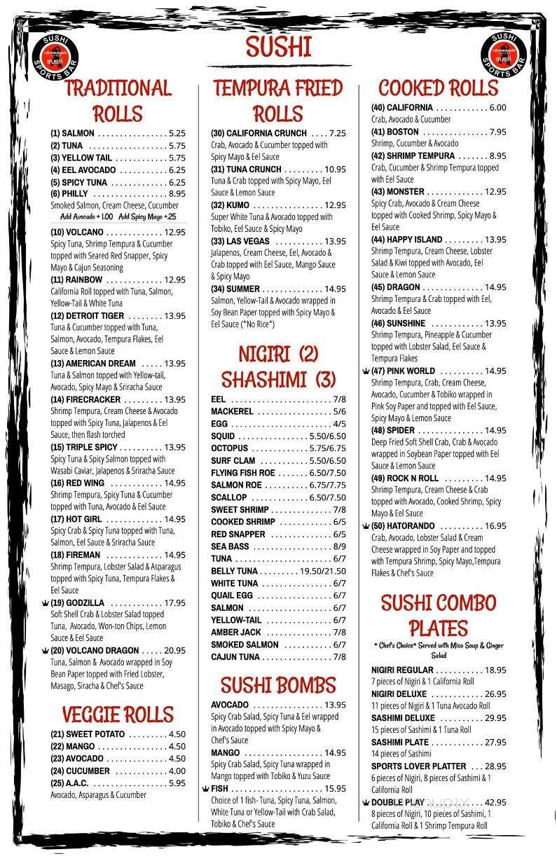 Hatorando Sushi & Sports Bar - Hartland, MI menu_pic