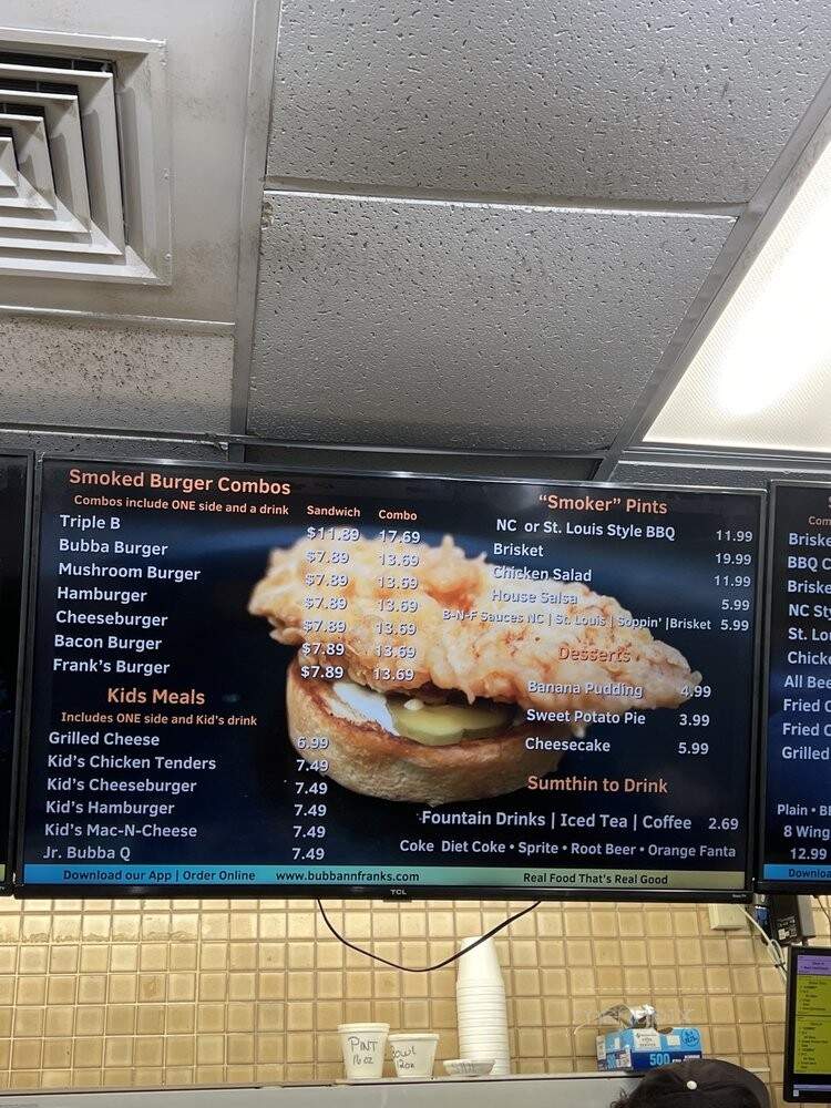 Bubba & Frank's Smokehouse BBQ - Portsmouth, VA menu_pic